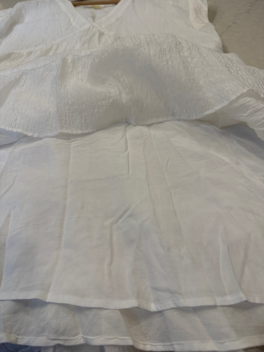 Anthropologie Maeve Tiered Tunic White Gauze Dress Size Large - Picture 9 of 13